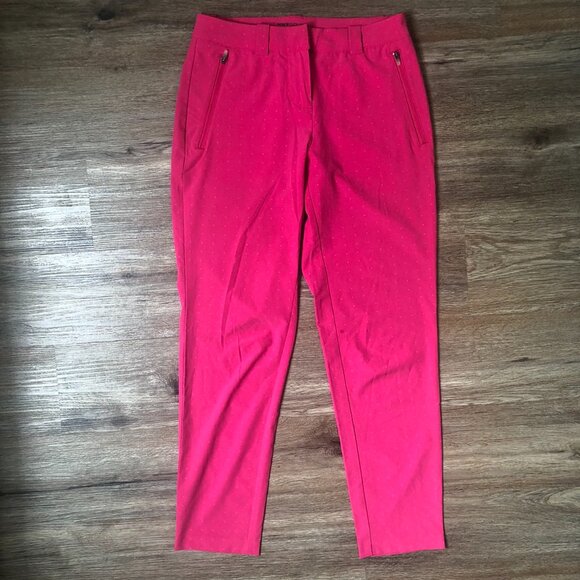 NIKE Golf Tour Performance Dri-Fit Pink Polka Dot Straight Pants Size0 27" - Picture 4 of 7